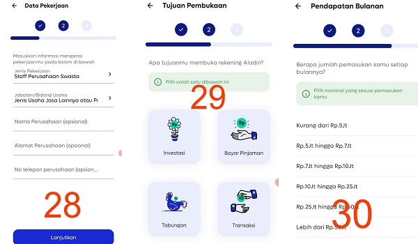 cara mengisi data pekerjaan aladin