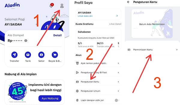 Cara Minta Kartu ATM Bank Aladin Syariah