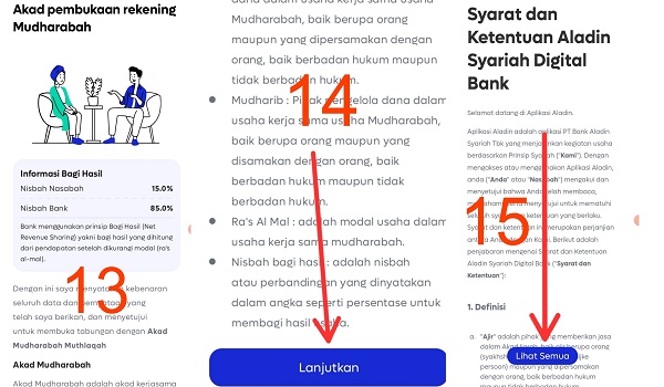 akan pembukaan rekening Mudharabah