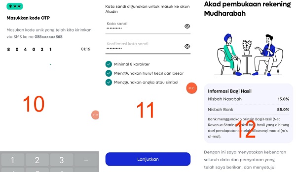 cara verifikasi kode otp di aplikasi aladin dan cara membuat kata sandi login