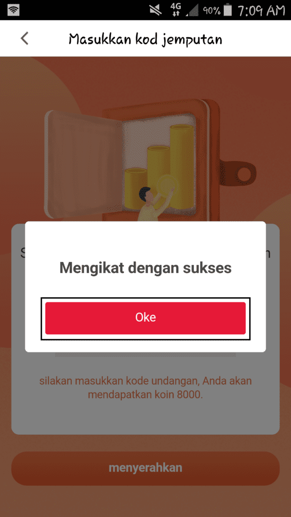 cara memasukan kode undangan di cashzine