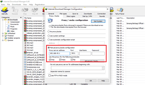 Cara Setting Proxy IDM dengan Http Custom Agar Download Cepat