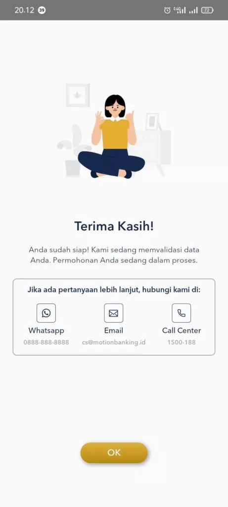 cara mudah daftar motion banking