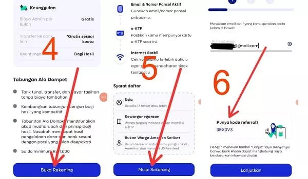 cara buka rekening di aplikasi aladin