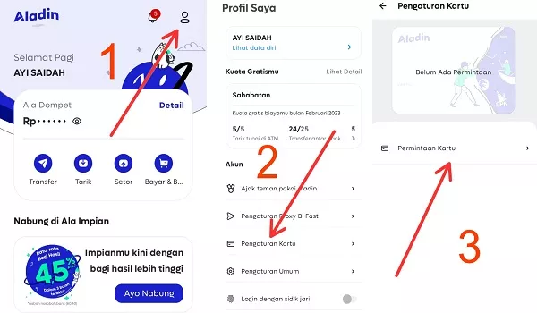 Cara Mendapatkan Kartu ATM Aladin Gratis