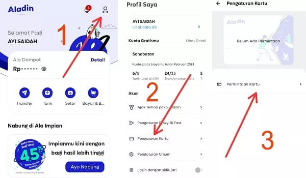 Cara Minta Kartu ATM Bank Aladin Syariah