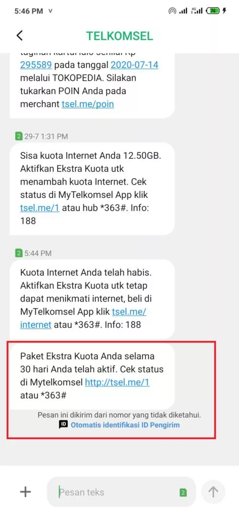 Kuota Rp10 Kartu Halo