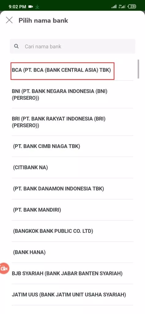 cara menambahkan rekening dari tokopedia