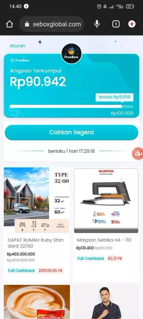 Cara Mendapatkan Angpao 100 Ribu di Aplikasi Freebox