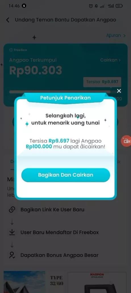 undang teman di aplikasi freebox