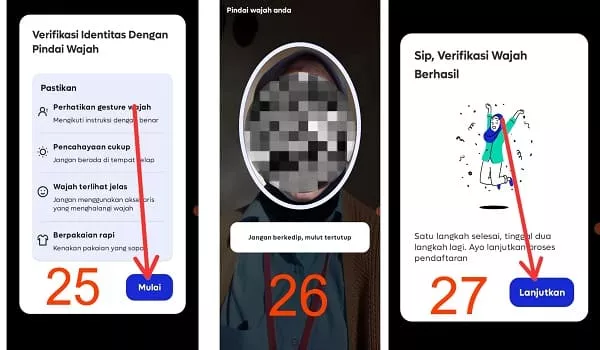 cara verifikasi wajah di Aplikasi Aladin Syariah